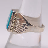 Vintage Sterling Turquoise Stamped Band Ring 9.75