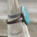 Vintage Sterling Turquoise Stamped Band Ring 6