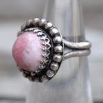 Vintage Sterling Spiny Rhodonite Ring 4.5