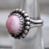 Vintage Sterling Spiny Rhodonite Ring 4.5