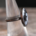 Vintage Sterling Snowflake Obsidian Ring 5