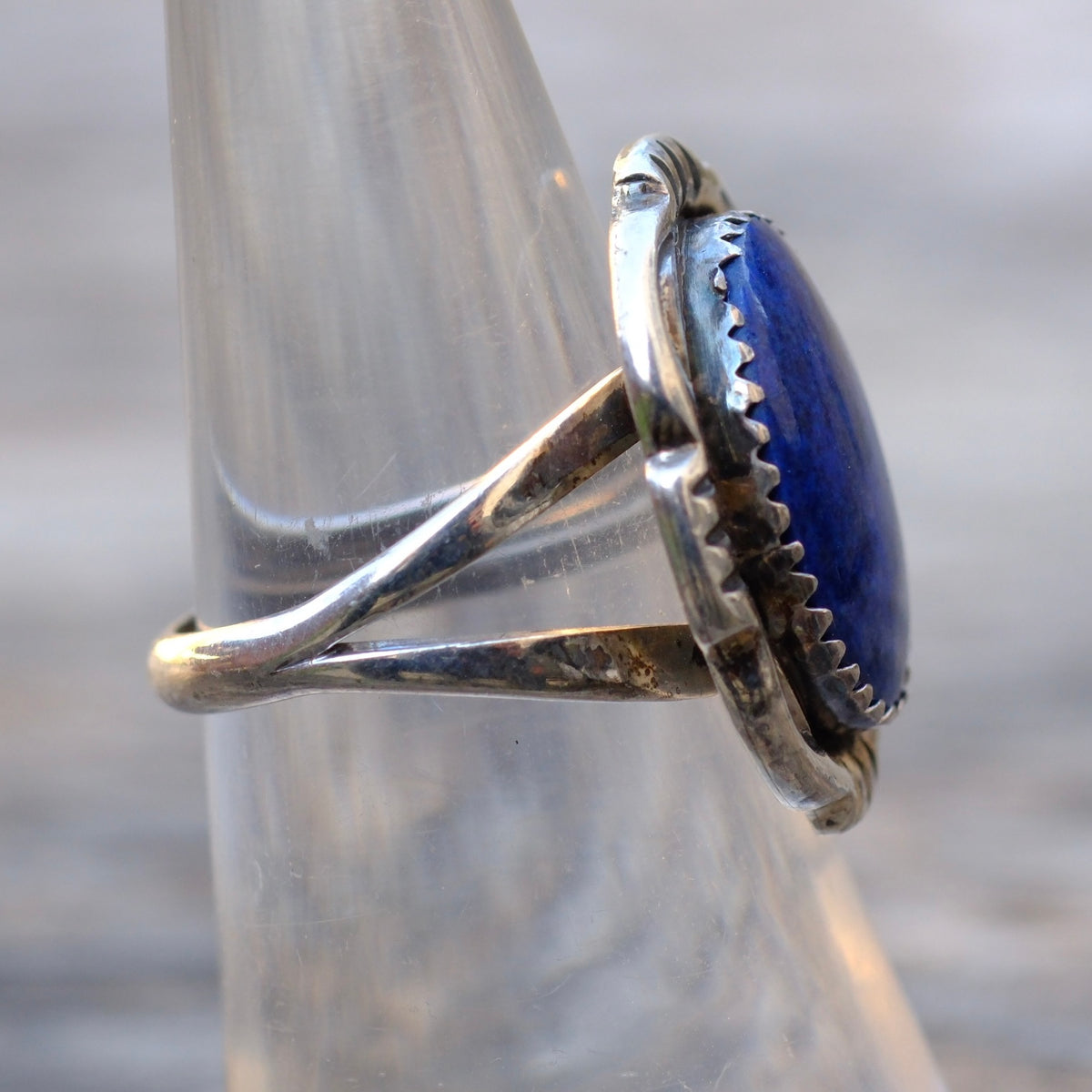 Vintage Sterling Lapis Ring 6.5