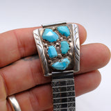 Vintage Sterling Turquoise Cluster Watch Band