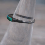 Vintage Sterling Turquoise Inlay Band 5.75