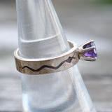Vintage Sterling Purple Stone Band 7.25
