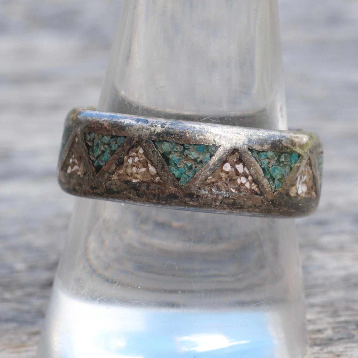 Vintage Sterling Inlay Band 10