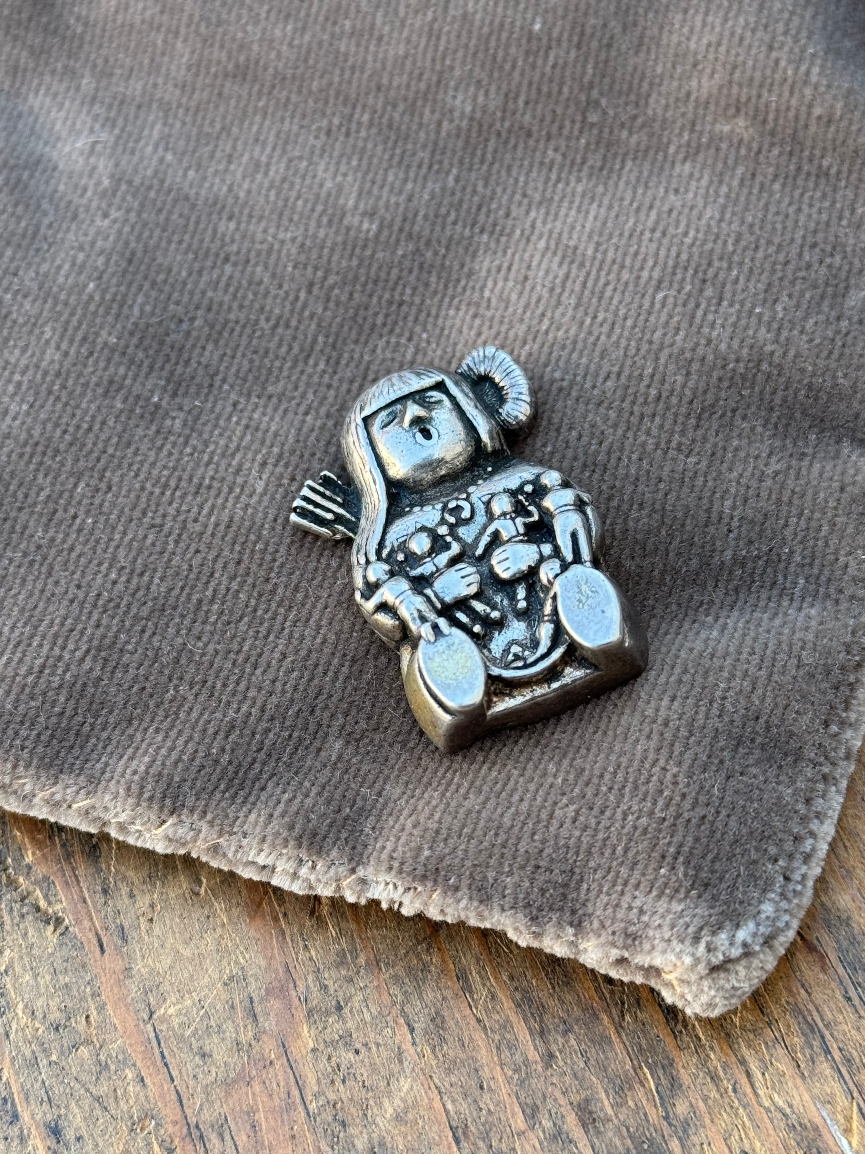 Vintage Sterling Silver Storyteller Kachina Pin