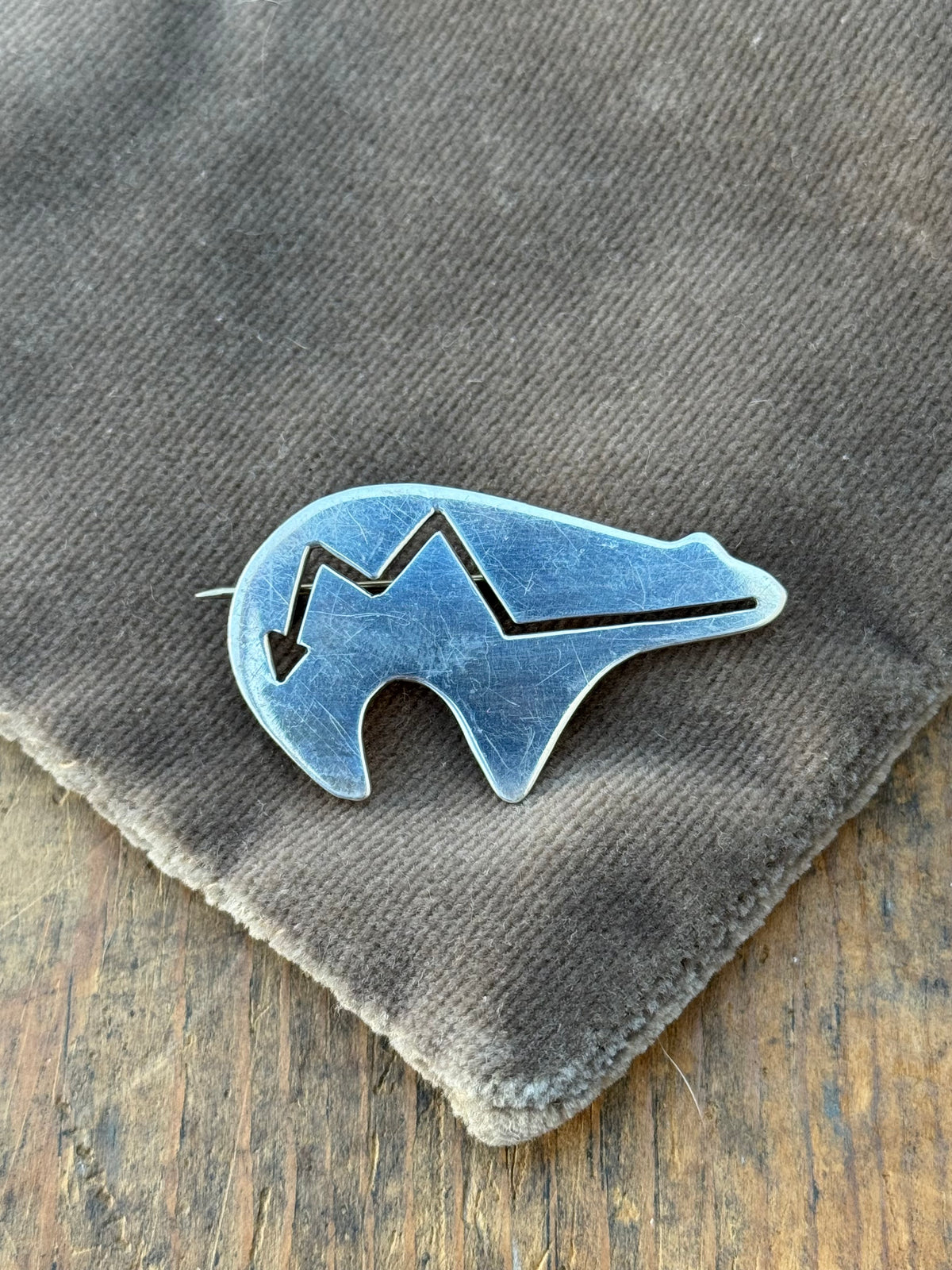 Vintage Sterling Silver Bear Pin