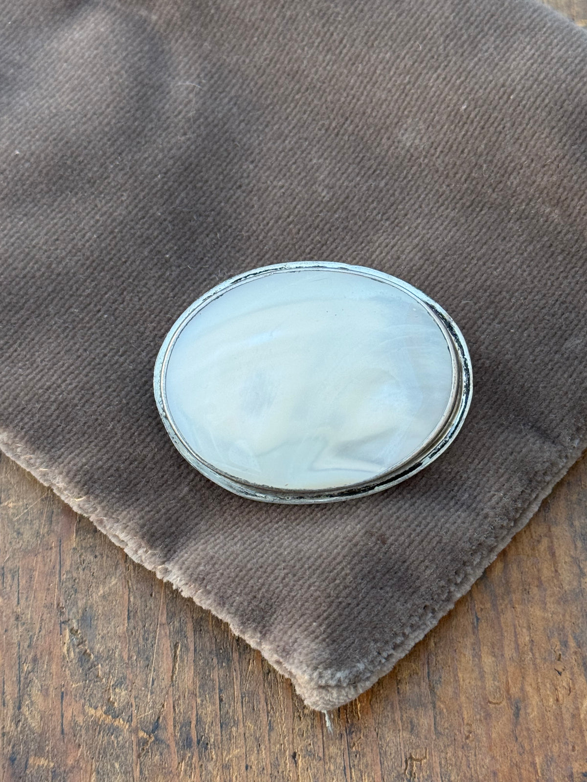 Vintage Sterling Silver Mother of Pearl Pin