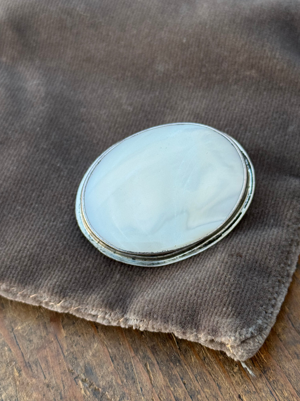 Vintage Sterling Silver Mother of Pearl Pin