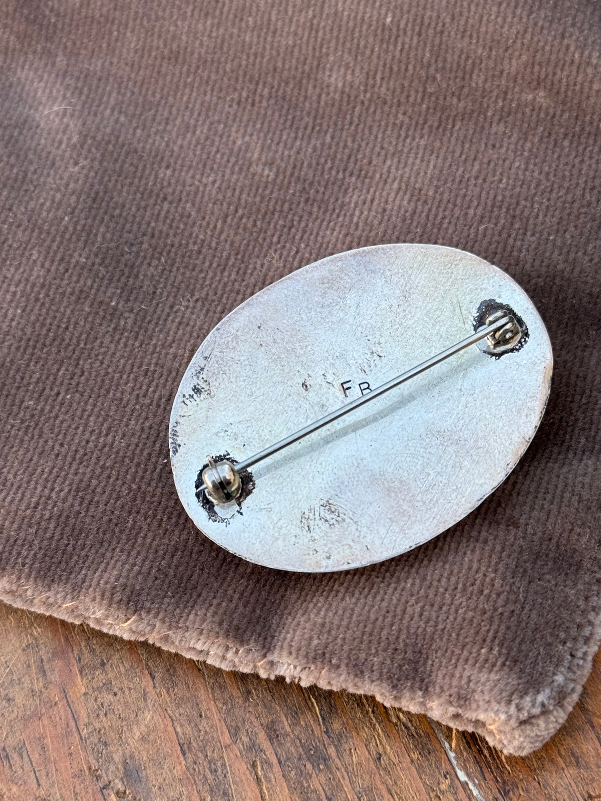 Vintage Sterling Silver Mother of Pearl Pin