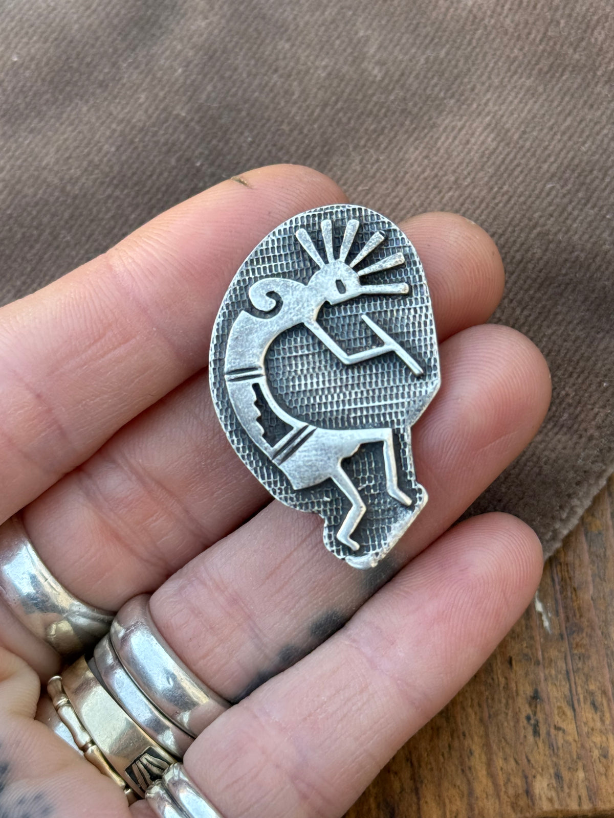 Vintage Sterling Silver Kokopelli Pin