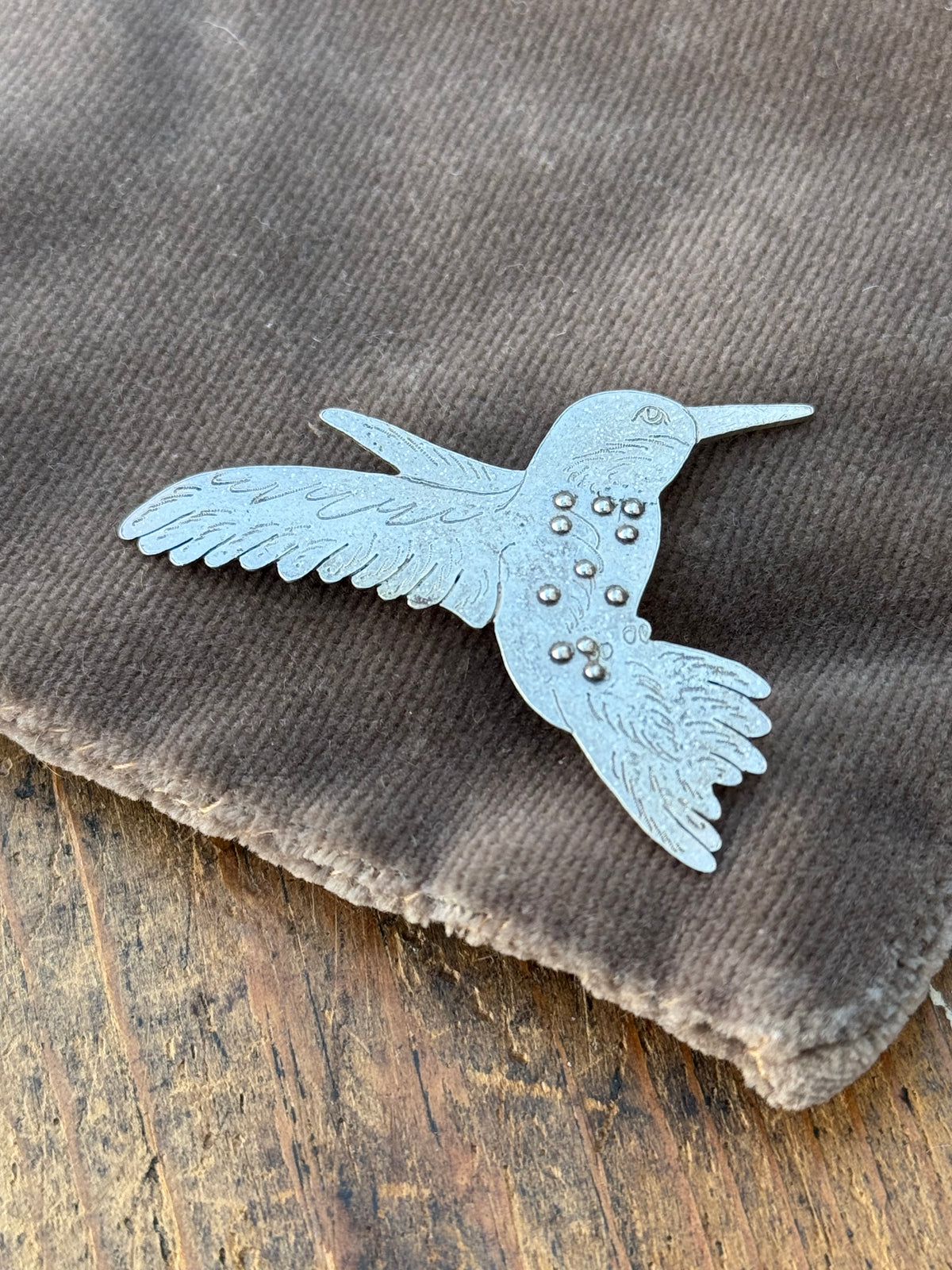 Vintage Sterling Silver Hummingbird Pin