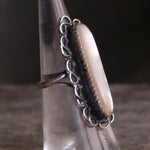 Vintage Sterling Mother Of Pearl Ring 5