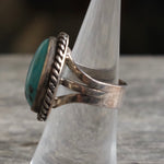 Vintage Sterling Turquoise Roper Ring 6.25 