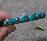 Incredible Vintage Sterling 7-Stone Turquoise Cuff