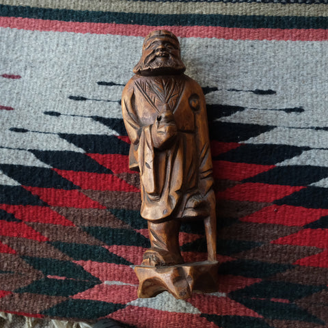 Antique Hand Carved Wise Man Statue