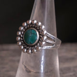 Vintage Sterling Turquoise Blossom Ring 5.25