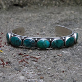 Incredible Vintage Sterling 7-Stone Turquoise Cuff