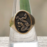 Vintage Sterling Dragon Signet Ring 8.75