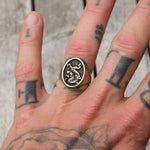 Vintage Sterling Dragon Signet Ring 8.75