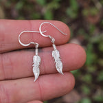 Vintage Sterling Silver Feather Earrings