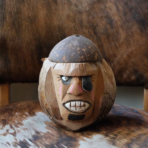 Antique Carved Coconut Pirate