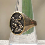 Vintage Sterling Dragon Signet Ring 8.75