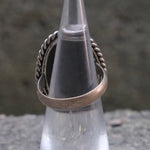 Vintage Sterling Serpentine Roper Ring 4.25