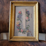 Early 1900’s Floral Cross Framed Litho
