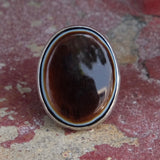 Vintage Sterling Brown Glass Ring 5
