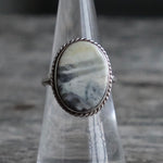Vintage Sterling Jasper Roper Ring 6.5