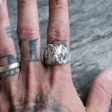 Vintage Sterling Leaf Ring 13.75