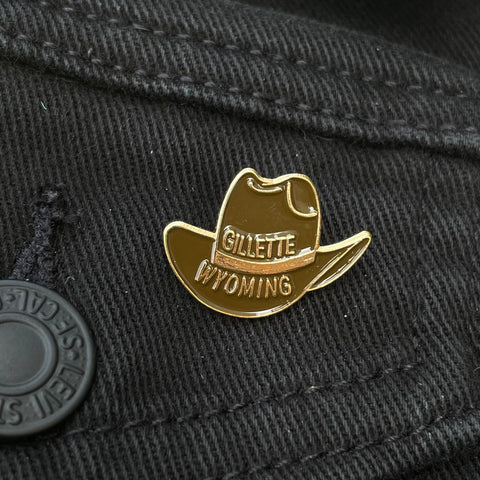 Vintage Wyoming Cowboy Hat Enamel Pin