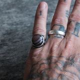Vintage Sterling Agate Ring 6.25