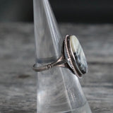 Vintage Sterling Jasper Roper Ring 6.5