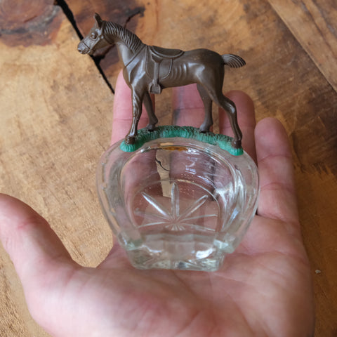 Vintage Glass Horse Ashtray