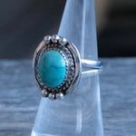 Vintage Sterling Turquoise Ring 4.5