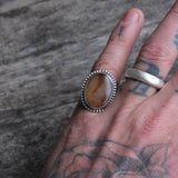 Vintage Sterling Agate Roper Ring 5.5