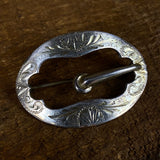 Vintage Sterling Plated Etched Buckle Pin